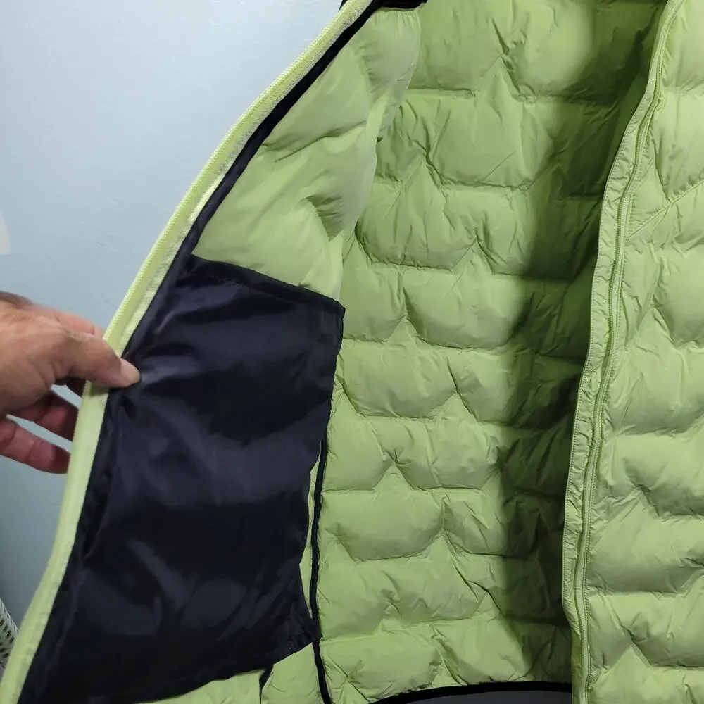 Ulla Popken Women's Hooded Neon Green Puffer Vest Size 20-22 3226-1Clo3 - Picture 4 of 8